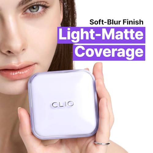 Image of CLIO Kill Cover Mesh Blur Cushion Foundation, Flawless Full Coverage, Pore Blurring Semi-Matte Finish, Lightweight, Oil-Control for Oily & Sensitive Skin, Korean Foundation (19C LIGHT)