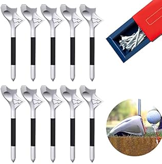 Bbymie Unbreakable Plastic Golf Tee Decrease, Decrease Friction Increase Distance 10 Degree Golf Ball Tee, Portable Tee Golf Training Accessories for Golfer Daily Practice (10PCS)