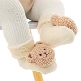BABYZOCO Calcetines para Bebés y Niños/as con Suela Antideslizante, Transpirables, Diseño Oso, Mezcla Algodón, Longitud Pie 13 cm, para 12-18 Meses