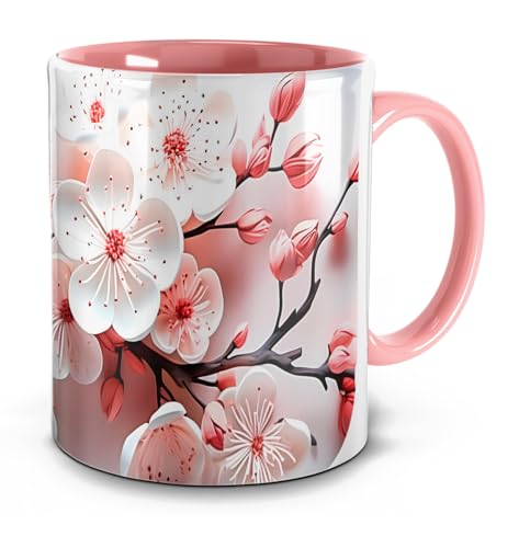 Caneca Alça e Inter/Rosa Flores Rosas Lindas