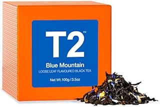 T2 Tea - Blue Mountain Black Tea, Loose Leaf Flavoured Black Tea in Gift Cube, 100g. 3.5oz
