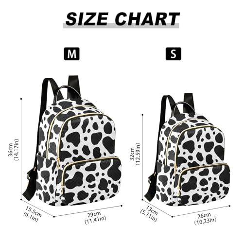 Image of Cow Print Mini Backpack Fashion Backpack Purse for Women,Handbag Shoulder Bag Casual Daypack, Ladies Gift for College Work (M)