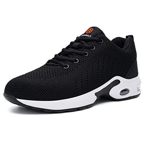 DYKHMILY Zapatos de Seguridad Mujer Ligeras Calzado de Seguridad Deportivo Zapatillas Seguridad Trabajo con Punta de Acero Colchón de Aire Transpirables Reflectante Cómodo (Blanco Negro,37 EU)