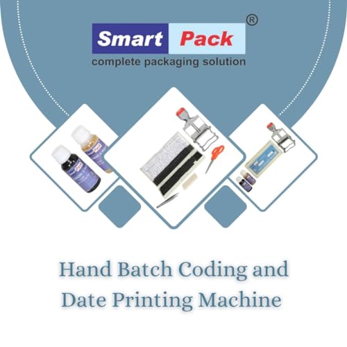 Image of SMART PACK Hand Batch Coding Machine for Batch No. MFG. MRP. EXP. Date Coding | Handheld Printing Machine on Plastic, Paper Pouches, Cartoon Boxes and Kraft Papers | Size 4 MM