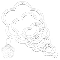 NBEADS 6 Stck. Acryl Quilting Schablonen Set mit aufklappbaren Ringen, Schneide Lineal Schablone Transparent Blume Nähen Führungen 25x25mm bis 150x150mm für Stoff Markierung Craft Design