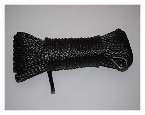 6mm * 15m negro sintético Cuerda Cable, Cuerda todo terreno, ATV cabrestante, cabrestante ATV Línea,Alta Intensidad
