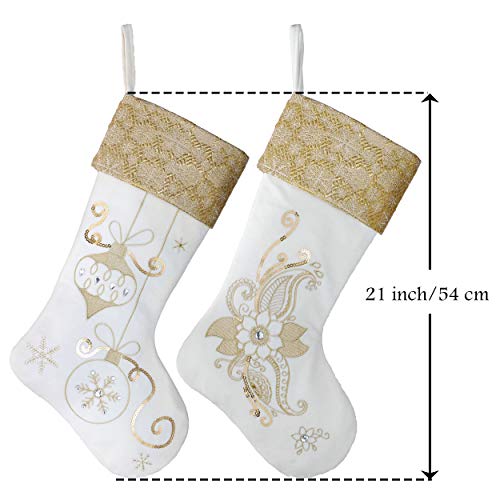 Valery Madelyn Christmas Decoration Bundle (3 Items) Stockings*1 + Tree Skirts*2 #TOP2