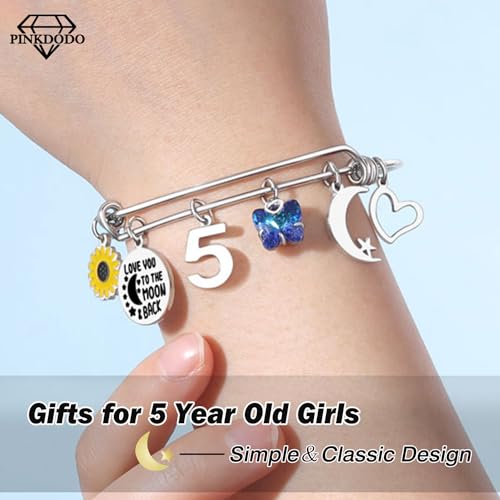 PINKDODO I Love You to the Moon and Back Birthday Bracelets, 5-16 Year Old Girl Gifts for Daughter, Granddaughter, Niece, Friend, Teen Girls2