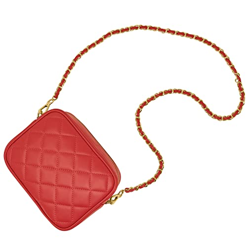 Parubi, Schoudertas voor dames, van echt leer Sauvage, gewatteerd, Made in Italy, model Nora, kleine schoudertas met… - Image 5