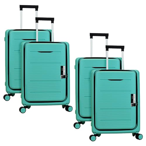 Image of Kuber Industries Luggage Bag | Trolley Bags for Travel | Collapsible Luggage Bag | Travelling Bag | Trolley Bags for Suitcase | Lightweight Luggage Bag | 24 Inch | Pack of 5 | Light Mint