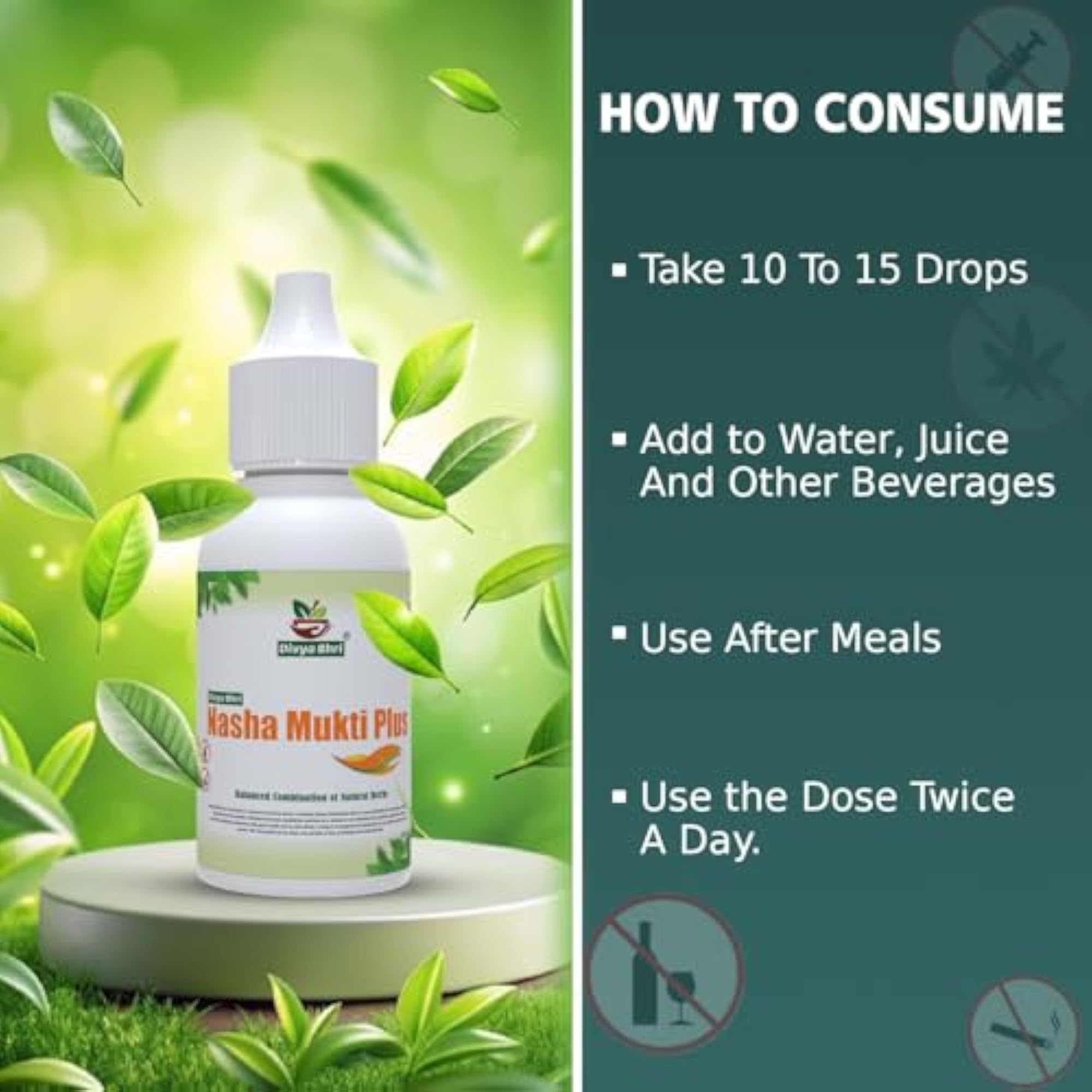 DIVYA SHRI Nasha Mukti Plus Liquid, Ayurvedic Solution