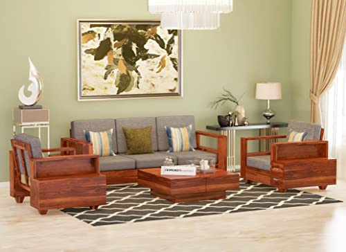 Mamta Furniture Solid Sheesham Wood 5 Seater Sofa Set for Living Room Furniture with - Natural Teak Finish (3+1+1 Seater) (B0CFYDMXJF) Amazon Price History, Amazon Price Tracker