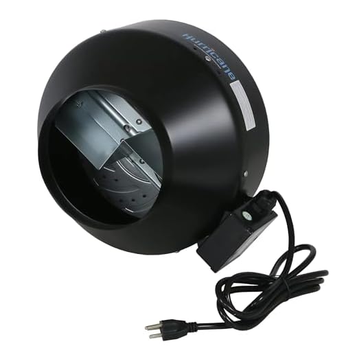 Hurricane 8 Inch Inline Fan 745 CFM - Quiet Fan with Steel Housing and Powder-Coated Finish, Easy Installation