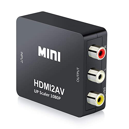 QGECEN HDMI to RCA Adapter HDMI to AV CVBS Composite Video Audio Converter for New PS4 Xbox Android TV Box Laptop Chromecast DVD Camera to Old TV Monitor Projector