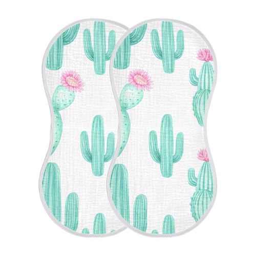 xigua Watercolor Cacti with Flowers Baby Burp Cloths for Newborn Boys and Girls 4 Pack, Soft & Absorbent Cotton Baby Burp Cloth, Baby Washcloths, Newborn Towel, Burp Rags2