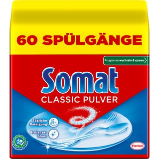 Somat Polvo clásico, opvaskemaskinerens til daglig rengøring, fjerner de mest genstridige pletter ved hver vaskecyklus, skånsomt for miljøet, 1 x 960 g