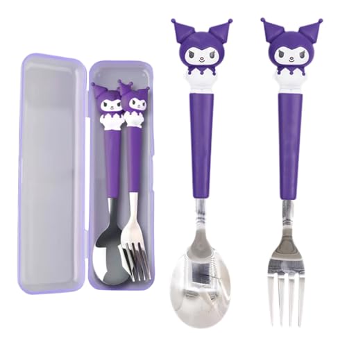 Image of Supvox Cute Cutlery Set for Kids with Storage Case, Easy to Clean(7.87 inch,2Pcs)