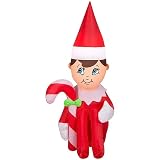 Airblown Gemmy Elf On The Shelf 3.5-Foot 4-Foot Inflatable Decoration