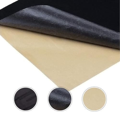 Mikrofaserstoff, Wildlederimitat Selbstklebend, Wildleder Optik Autofolie,Polsterungen, Schmuck-Schublade, für Autoinnenräume, Schwarz, 15cm × 150 cm
