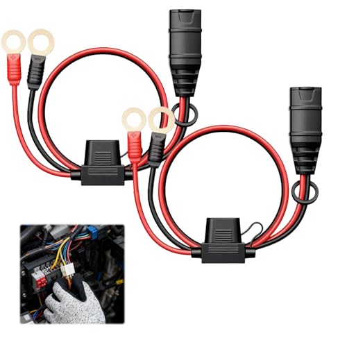 Image of 2 PCS Wiring Harness,Trickle Charger Cables,Sae Connector,Battery Charger Cable for NOCO Motorcycle Battery Cable Compatible with NOCO GC002 X-Connect M6 Eyelet Connection Terminal Accessories