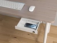 Unter-Schreibtischschublade aus Metall, mit Schloss, versteckt, mit USB A + C (optional), sicherer Organizer für Büro und Zuhause (weiß mit USB)