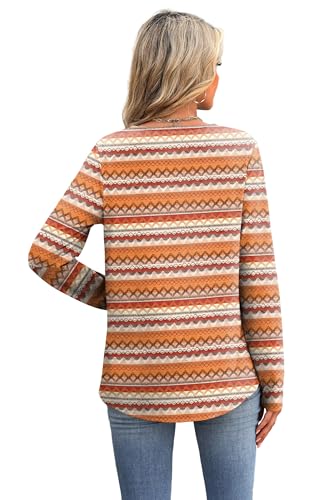 Image of XIEERDUO Boho Tops for Women Blouses Dressy Casual V Neck Long Sleeve Shirts Fall Outfits Trendy Vacation Clothes