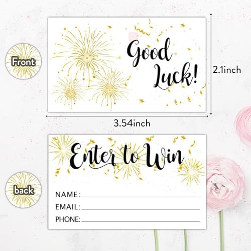 300pcs Enter to Win Raffle Tickets Cards, 3.5”x2\" Entry Form Cards with Name Email and Phone Number for Events Contests, Ballots Box,Carnivals,Raffle Drum,Auction,Drawings,Fund Raisers(White) - Thumbnail 2