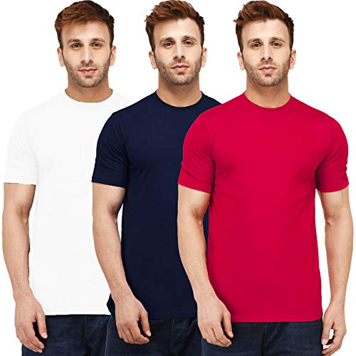 Image of Solid Men Half Sleeve Round Neck T-Shirt (Pack of 3)