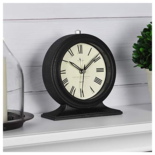 FirsTime & Co. Antolini Tabletop Clock, 5.5"H x 5"W, Black
