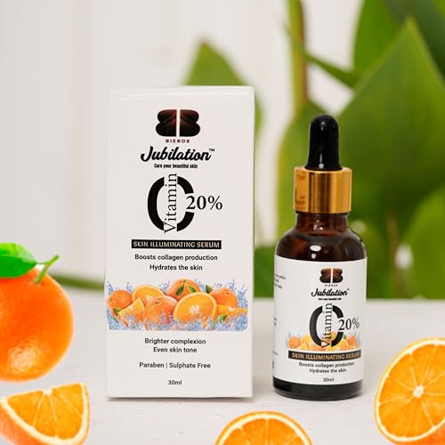 Image of Jubilation 20% Vitamin C Face Serum for Glowing Skin Dark Spot & Pigmentation Acne Scar Revives Dull Skin & Protects Against Sun Damage Vitamin C Serum for Oily Skin Suitable for Men & Women 30 ml