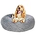 UNIZOO Łóżko Dla Zwierząt Domowych, Łóżko Dla Psa, Łóżko Dla Kota, Pluszowe Łóżko Dla Zwierząt Domowych, Okrągłe Pluszowe Łóżko Dla Kota, Poduszka Dla Szczeniaka, Jasnoszary 50x50 cm