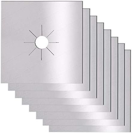 Forsisco Stove Burner Covers for Gas Range Cleaning Reusable Gas Stove Burner Liners for Gas Stove Sliver Stove Top Protector for Gas Burners