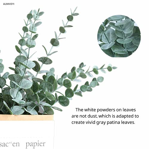 Aumveyi 20Pcs Faux Eucalyptus Stems Flowers Short Artificial Eucalyptus Greenery Stem Fake Eucuplutis Leaves Branches Decoration For Floral Arrangement Wedding Home Office Centerpieces Vase Décor #TOP2