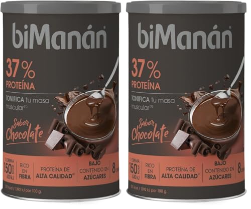 Crema hiperproteica BiManán sabor chocolate con textura cremosa para tus músculos, pack de 2