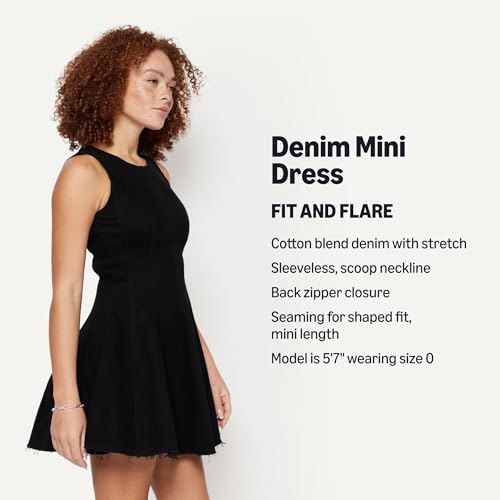 Image of Amazon Essentials Women's Fit & Flare Denim Mini Dress
