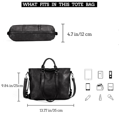 Image of Leather Tote Handbags for Women Purse Hobo Shoulder Work Satchel Top Handle Large Bag
