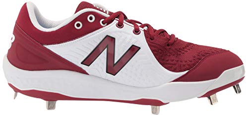 New Balance Men's Fresh Foam 3000 V5 Metal Baseball Shoe, Maroon/White, 14 #TOP5