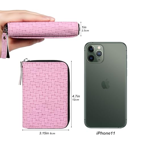 Image of Credit Card Wallet, RFID Card Case Wallet, Zipper Card Cases Holder for Men Women, RFID Blocking, KeyChain Wallet, Compact Size Card Organizer Case for Women