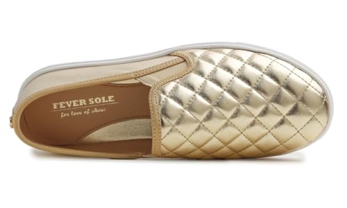 Image of FEVERSOLE Women's Casual Slip On Sneaker Comfort Quilted Loafer Flats