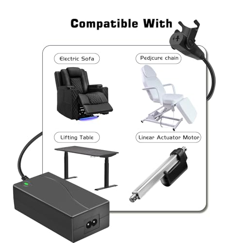Universal Recliner Power Supply, 29V 2A Recliner Power Cord for Electric Sofa/Couch/Lift Chair, 2-Pin Power Adapter with Extension Cable for Lazy Boy,Limoss,OKIN and More by Pinkind - Image 3