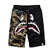 Athletic Pants Shark Pattern Camouflage Stitching Shorts Men Drawstring Sports Shorts