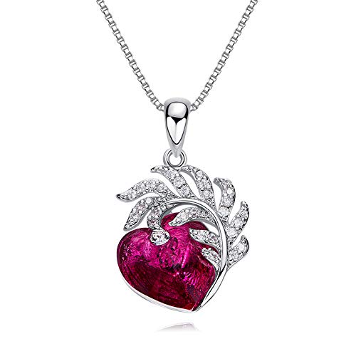 Collier pendentif cristaux de cœur anti allergie pour peaux sensibles