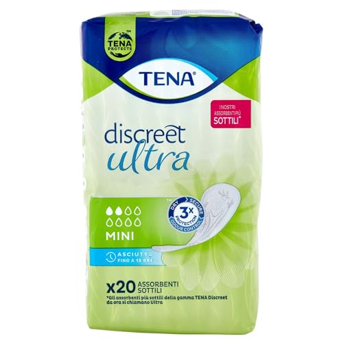 TENA DISCREET MINI - 20er-Pack Inkontinenzeinlagen für Frauen, atmungsaktiv, hypoallergen, diskret, weich, komfortabel bei Urinverlust, Inkontinenz, dermatologisch getestet für 6,52 EUR bei Amazon Bild: TENA DISCREET MINI - 20er-Pack Inkontinenzeinlagen für Frauen, atmungsaktiv, hypoallergen, diskret, weich, komfortabel bei Urinverlust, Inkontinenz, dermatologisch getestet für 6,52 EUR bei Amazon