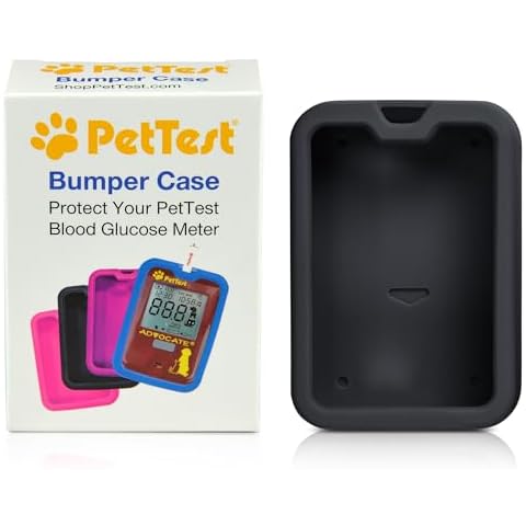 PetTest Silicone Blood Glucose Meter Bumper Case: The Perfect Blend of Style and Protection Protective Bumper Case for Your Pet Blood Sugar Monitoring Kit Safeguard with Confidence and Style - BLACK Cover