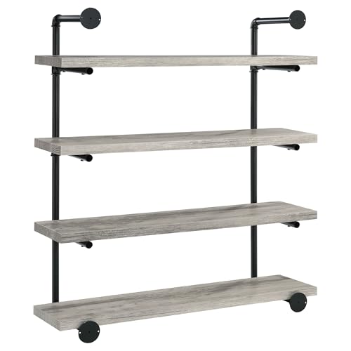 Coaster Home Furnishings Elmcrest 39-inch 4-Shelf Wall Bookshelf Grey Driftwood 804427 - Image 7