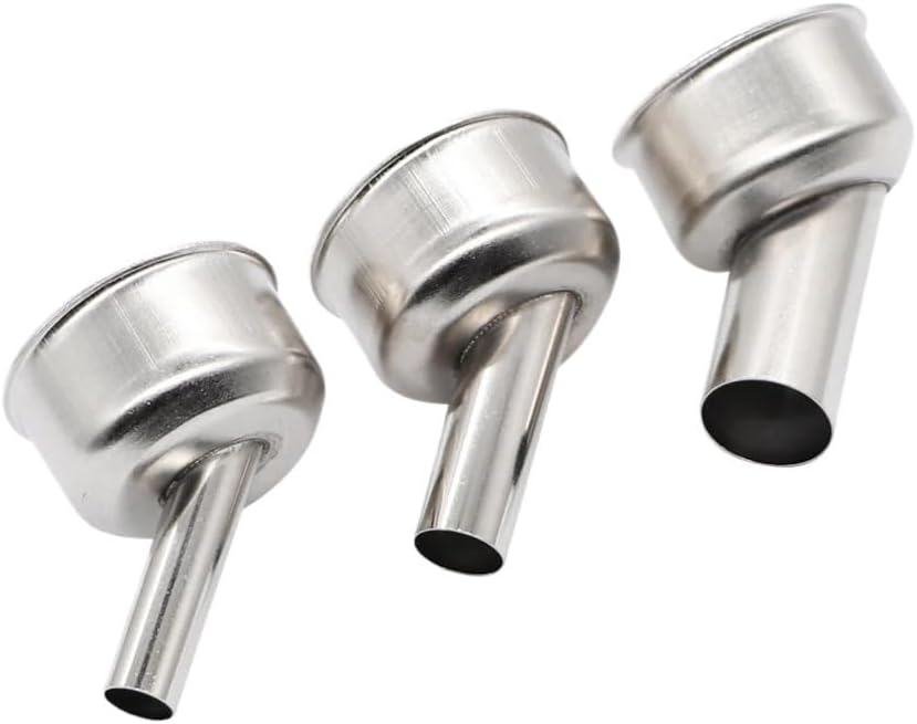 ST-862D Rework Station Replacement Hot Air Gun Nozzle Sleeves Mouth 45 Degree Curved Angle Heat Welding Tool(3pcs full set)