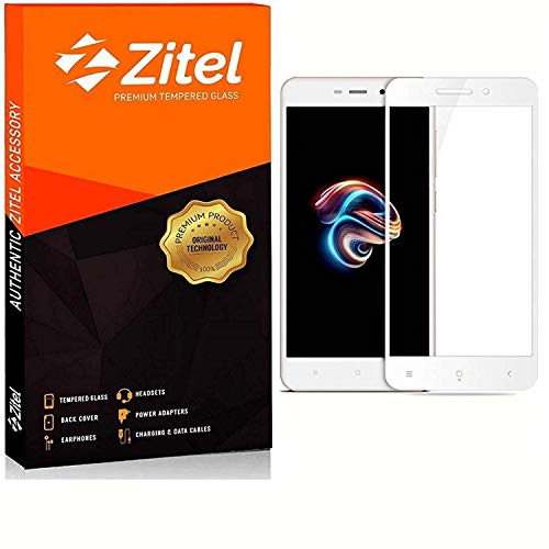 Image of Zitel Screen Protector for Redmi 5A Tempered Glass Edge-to-Edge 6D Screen Guard With Installation Kit - White Color