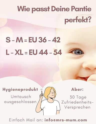 Mrs. Mum Wochenbett Unterwäsche I 8 STK. I DERMATEST: SEHR GUT I Made in EU I Öko-Tex I Wöchnerinnen Slips zur Fixierung von Wochenbett Binden nach Geburt I Netzhosen Wochenbett