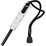 EXOTAC - polySTRIKER XL Ferrocerium Fire Starter with Snap-in Striker for Emergency Campfires and Hiking Survival Supplies (Grey/Black)