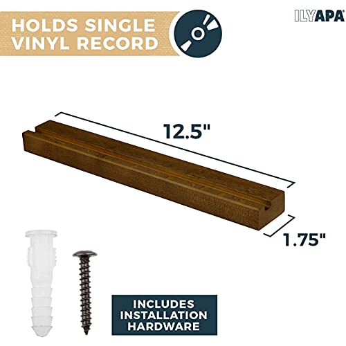 Ilyapa IL-WRH-ESP-6PK Wood Vinyl Record Shelf Wall Mount, 6 Pack - Espresso Record Album Holder Display Your Lp, Vinyl Record Display Wall Mount, Record Shelves Wall Mount thumb #2